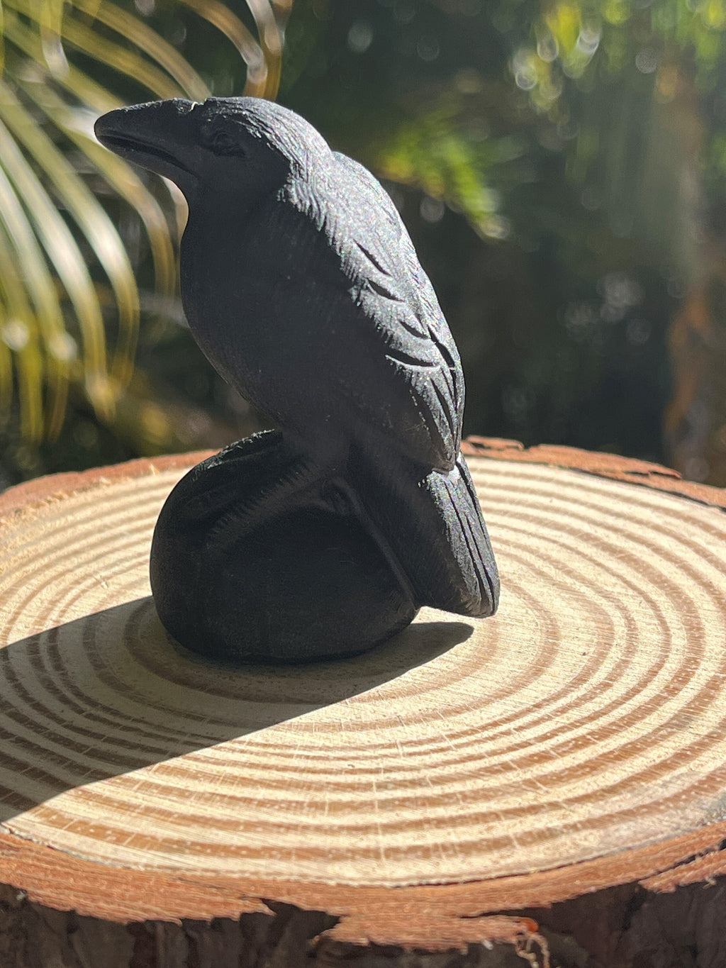 Black Obsidian Crow Figurine – Protection, Magic & Spirit Totem