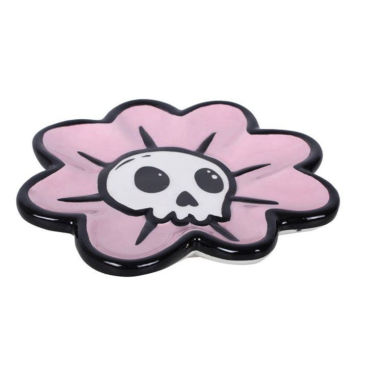 Black and Pink Goth Skull Trinket Dish
