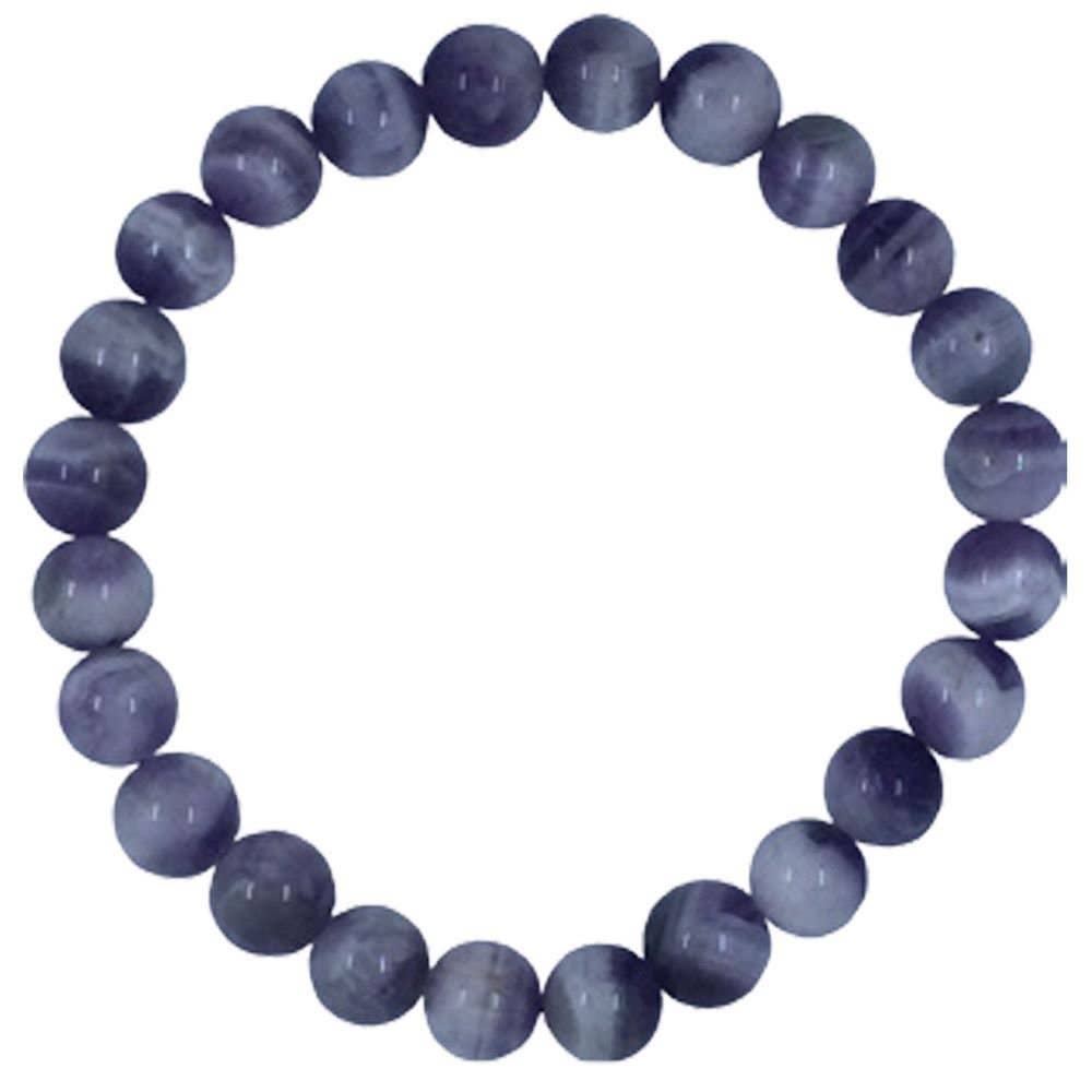 Purple Chevron Amethyst Crystal Bracelet 8mm