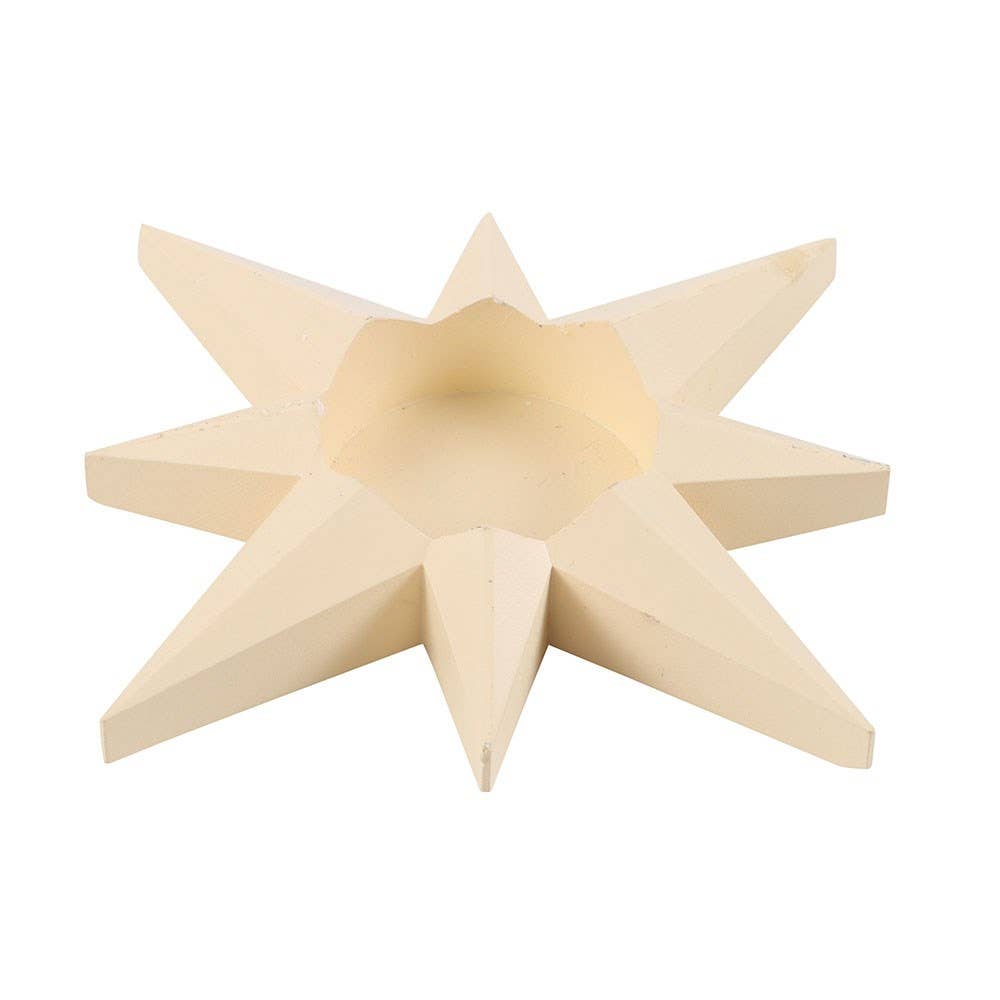 Beautiful Cream Coloured Star Tealight Candle Holder