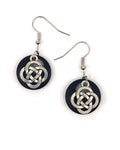 Black and Silver Celtic Knot Drop Earrings