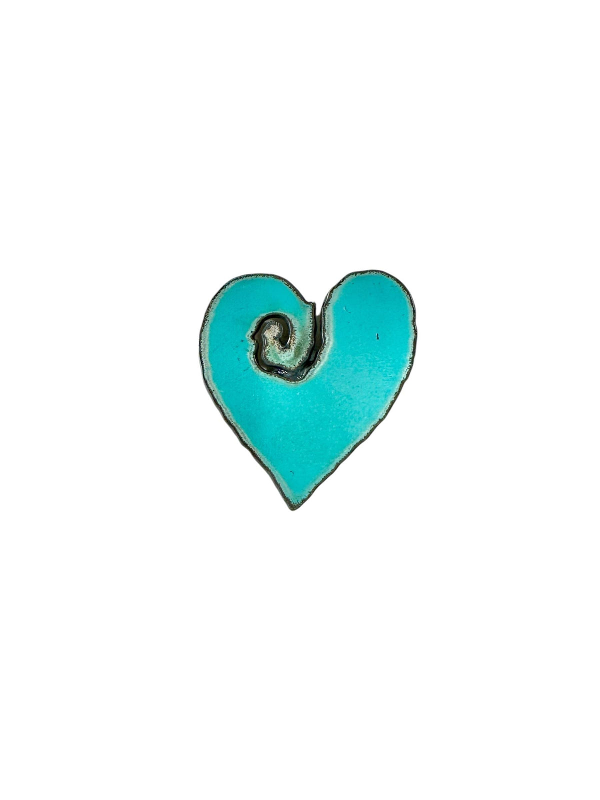 Hand Made Turquoise Coloured Metal Heart Magnet - recycled metal
