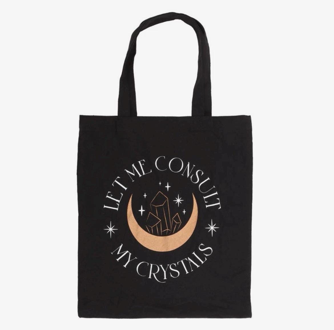 Witchy Boho 'Let Me Consult' My Crystals Polycotton Tote Bag