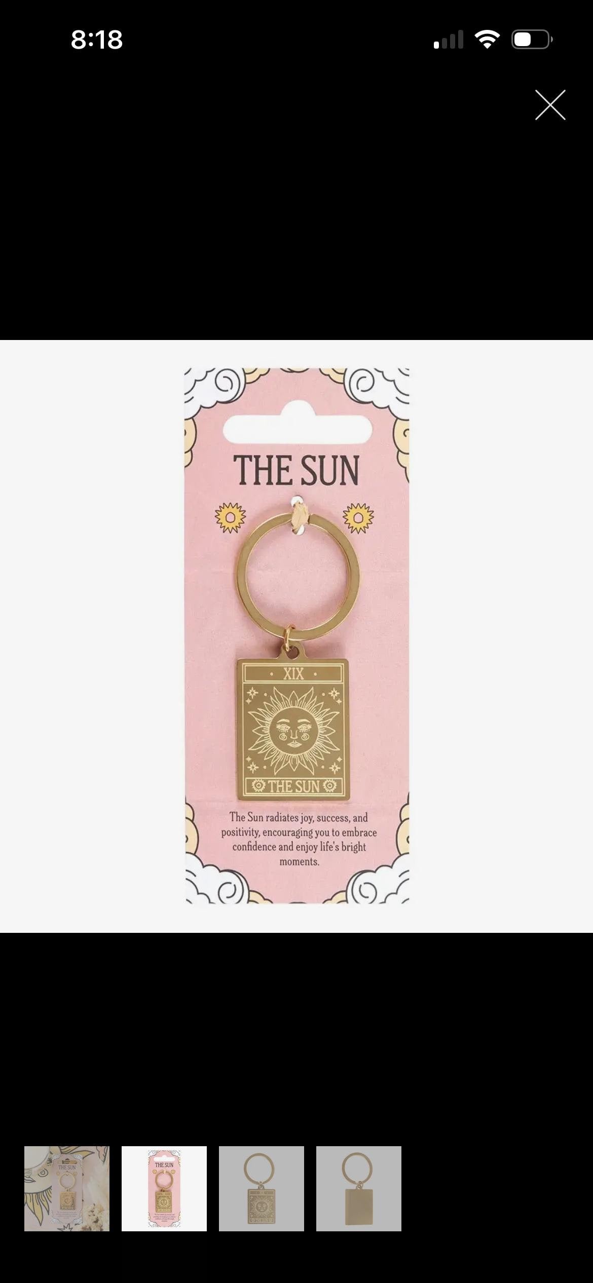 The Sun Vintage Tarot Keyring