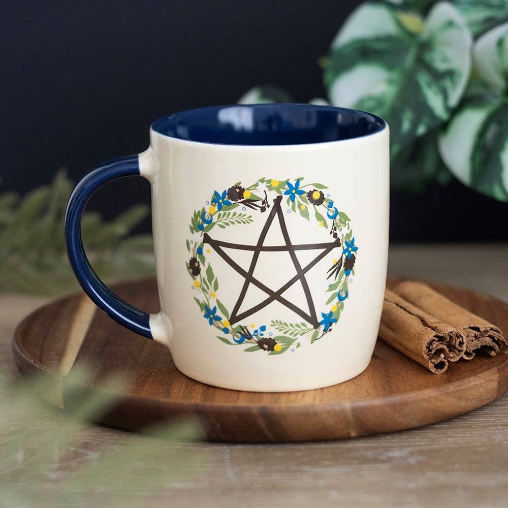 Cute Witchy Boho Solstice Wreath Ceramic Mug