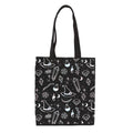 Black Crystal Witch Goth Print Poly Cotton Tote Bag