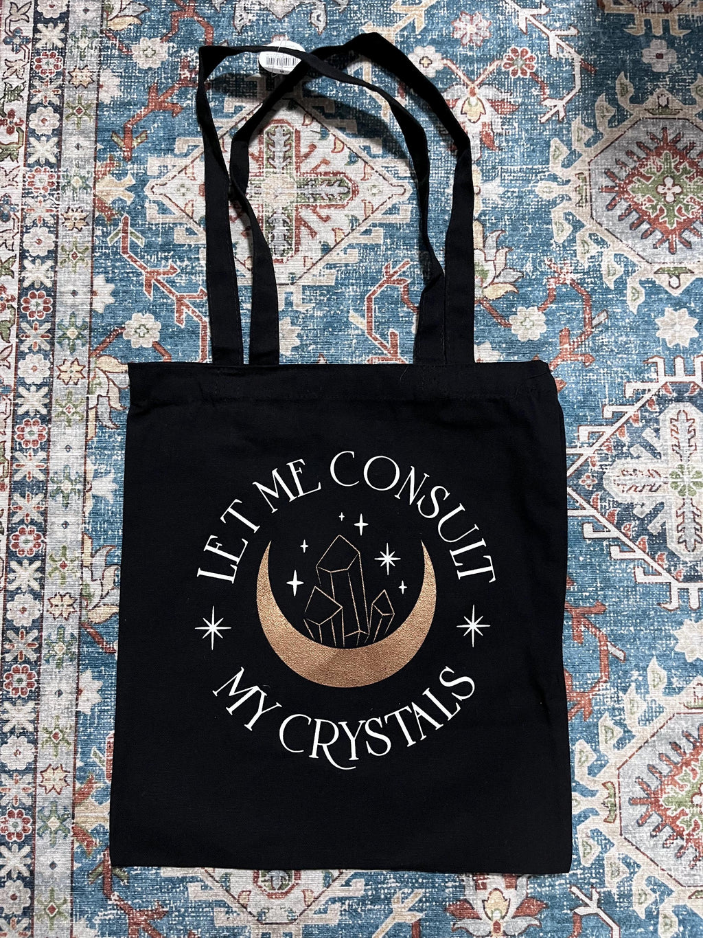 Witchy Boho 'Let Me Consult' My Crystals Polycotton Tote Bag