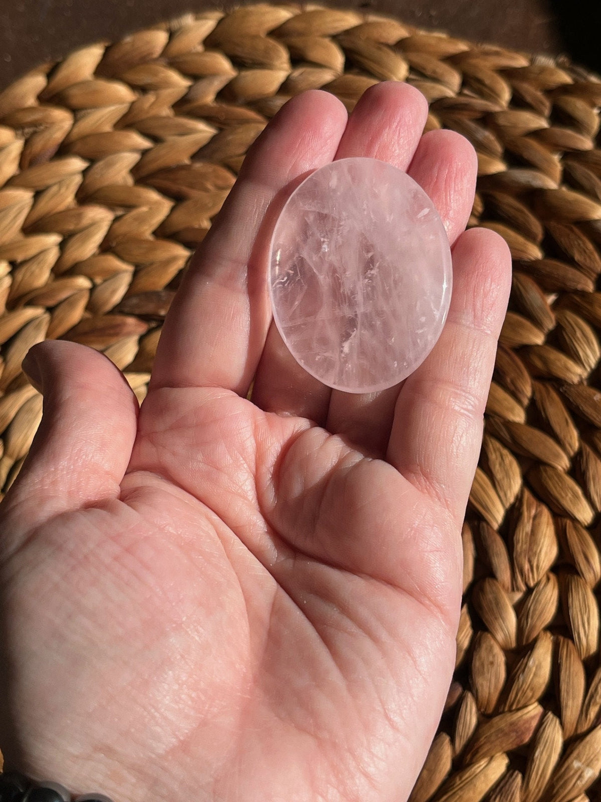 Rose Quartz Worry Stone – Love, Heart Chakra & Emotional Comfort