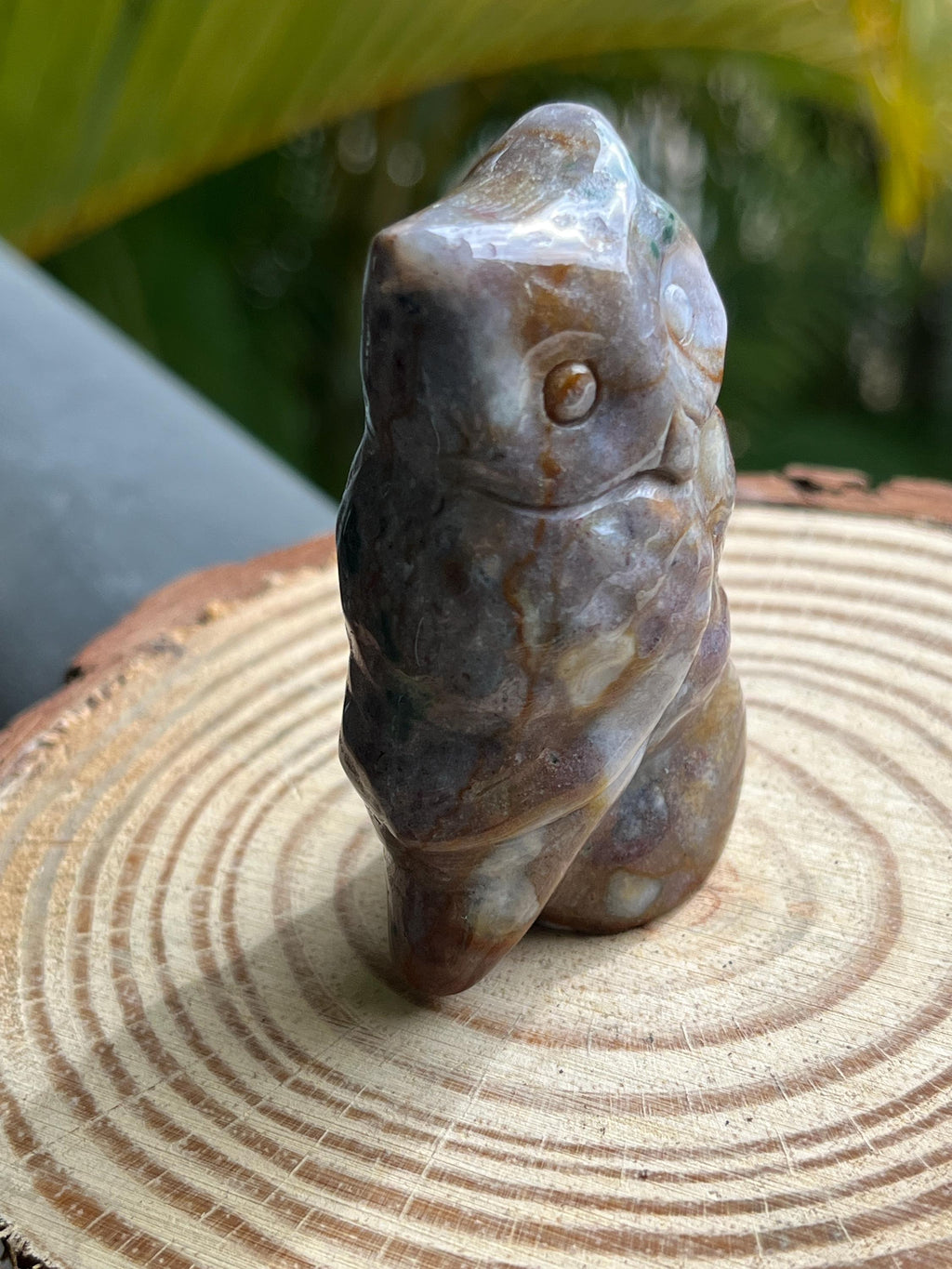 Ocean Jasper Owl Figurine – Earth Energy & Hand-Carved Spirit Totem