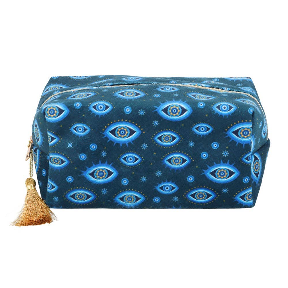 All Seeing Eye Print Boho Make Up Bag