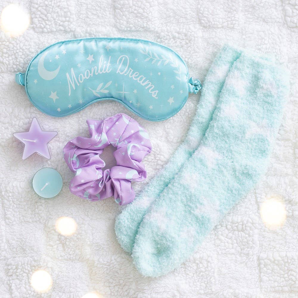 Ladies Self Care Pamper Gift Set- Eye Mask, Scrunchie, Socks, Candles