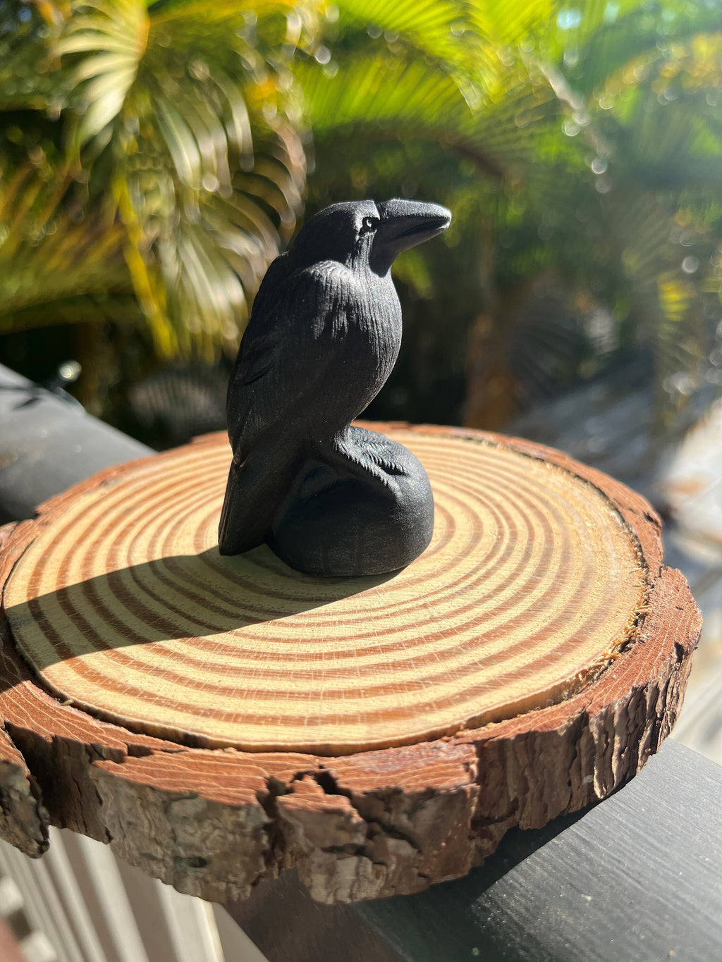 Black Obsidian Crow Figurine – Protection, Magic & Spirit Totem