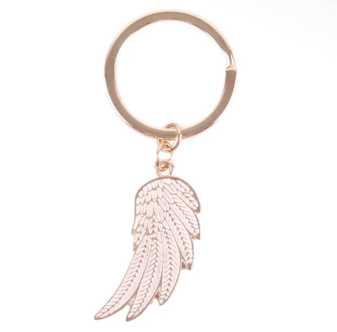 Gold Angel Wing Keychain – Memorial Keepsake & Sympathy Gift