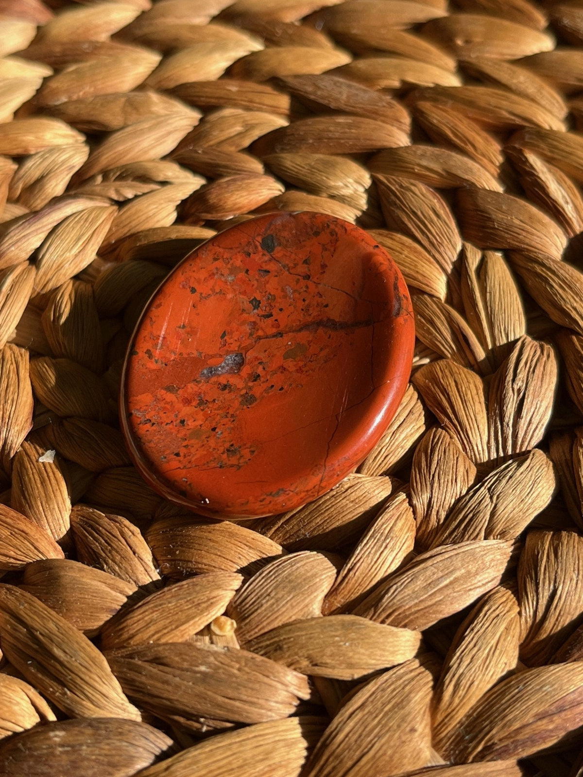 Red Jasper Worry Stone – Grounding, Root Chakra & Steady Strength