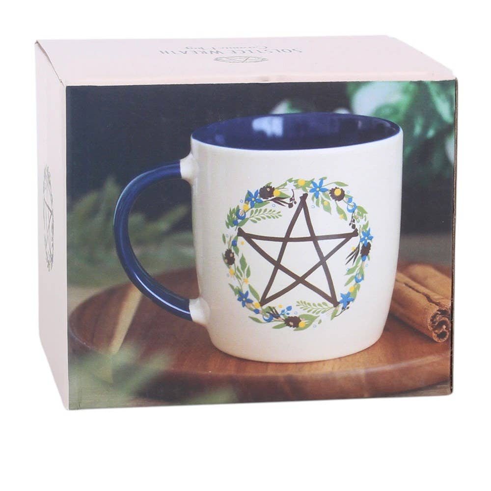 Cute Witchy Boho Solstice Wreath Ceramic Mug