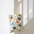 Cute Boho Cream Folk Print Polycotton Tote Bag