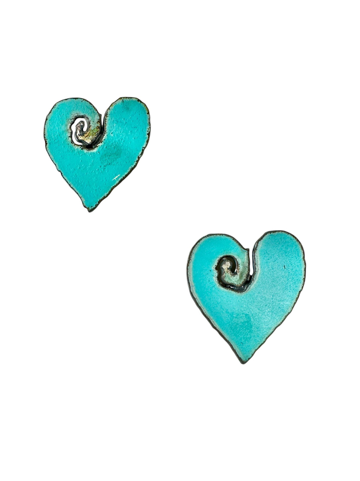Hand Made Turquoise Coloured Metal Heart Magnet - recycled metal