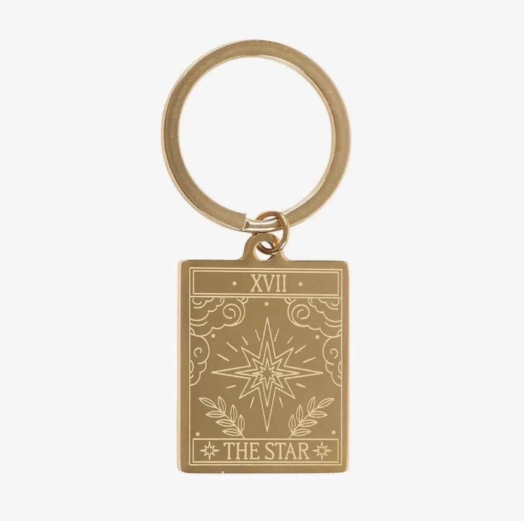The Star Gold Toned Witchy Boho Tarot Key Ring