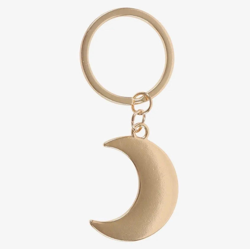 Blue Enamel Witchy Moon Phase Key Ring