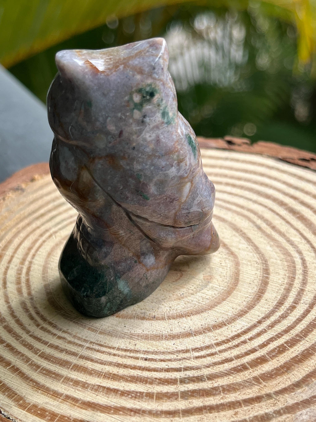 Ocean Jasper Owl Figurine – Earth Energy & Hand-Carved Spirit Totem
