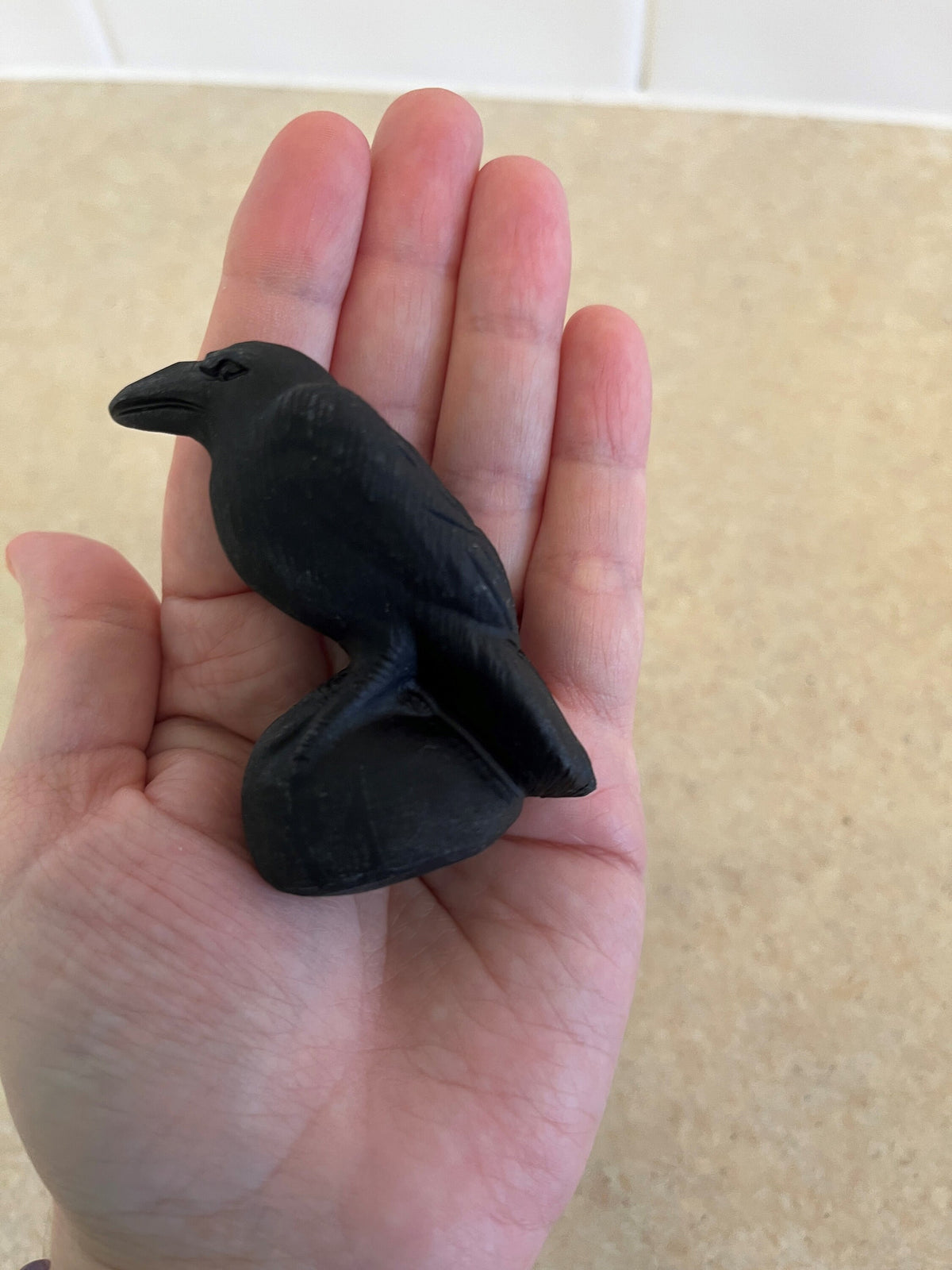Black Obsidian Crow Figurine – Protection, Magic & Spirit Totem
