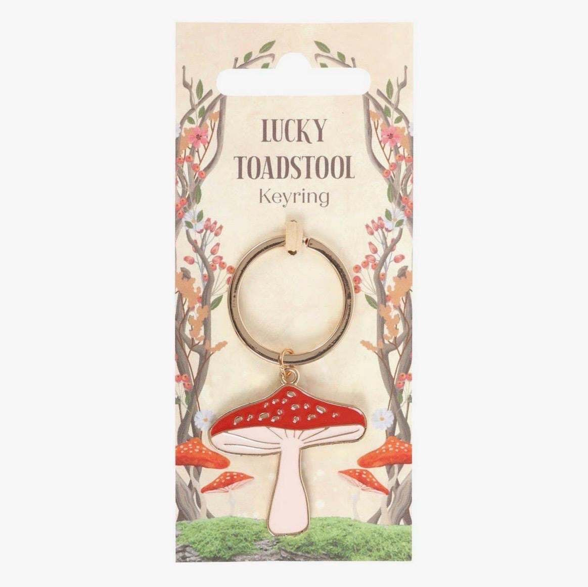 Lucky Toadstool Key Ring – Mushroom Charm, Forest Magic Accessory