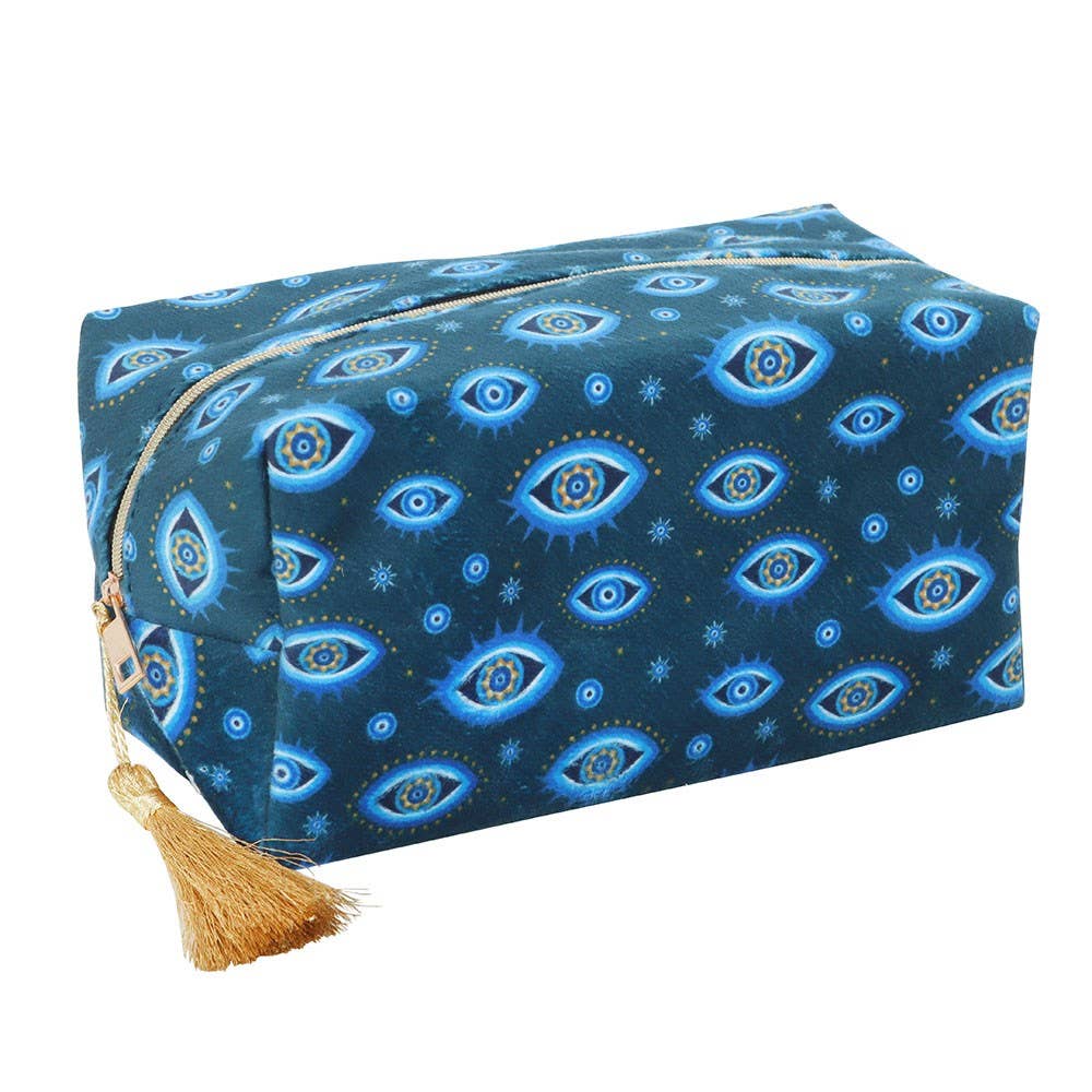 All Seeing Eye Print Boho Make Up Bag