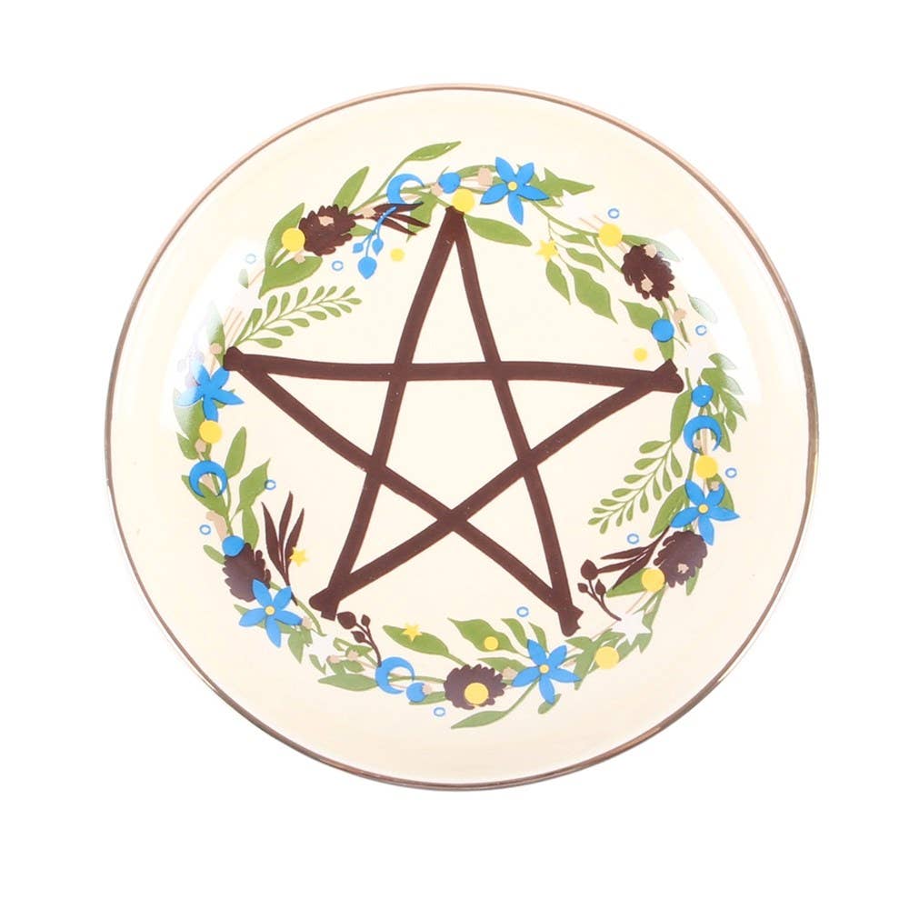 Witchy Boho Solstice Wreath Ceramic Trinket Dish