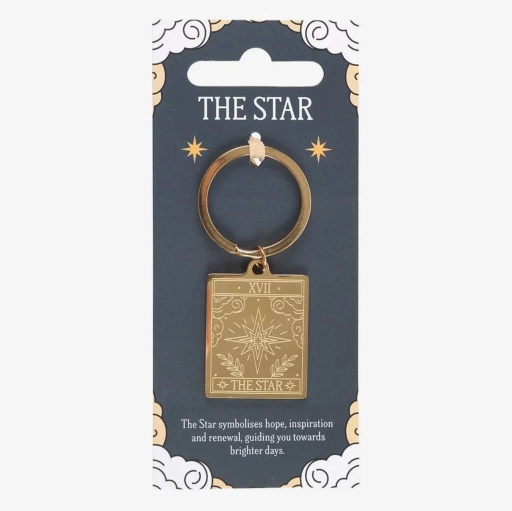 The Star Gold Toned Witchy Boho Tarot Key Ring