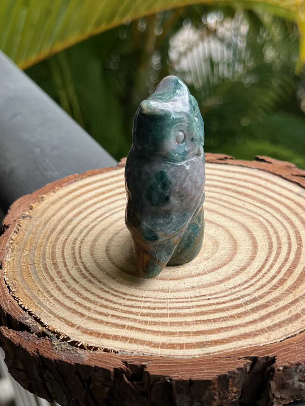 Ocean Jasper Owl Figurine – Joy, Wisdom & Hand-Carved Spirit Totem