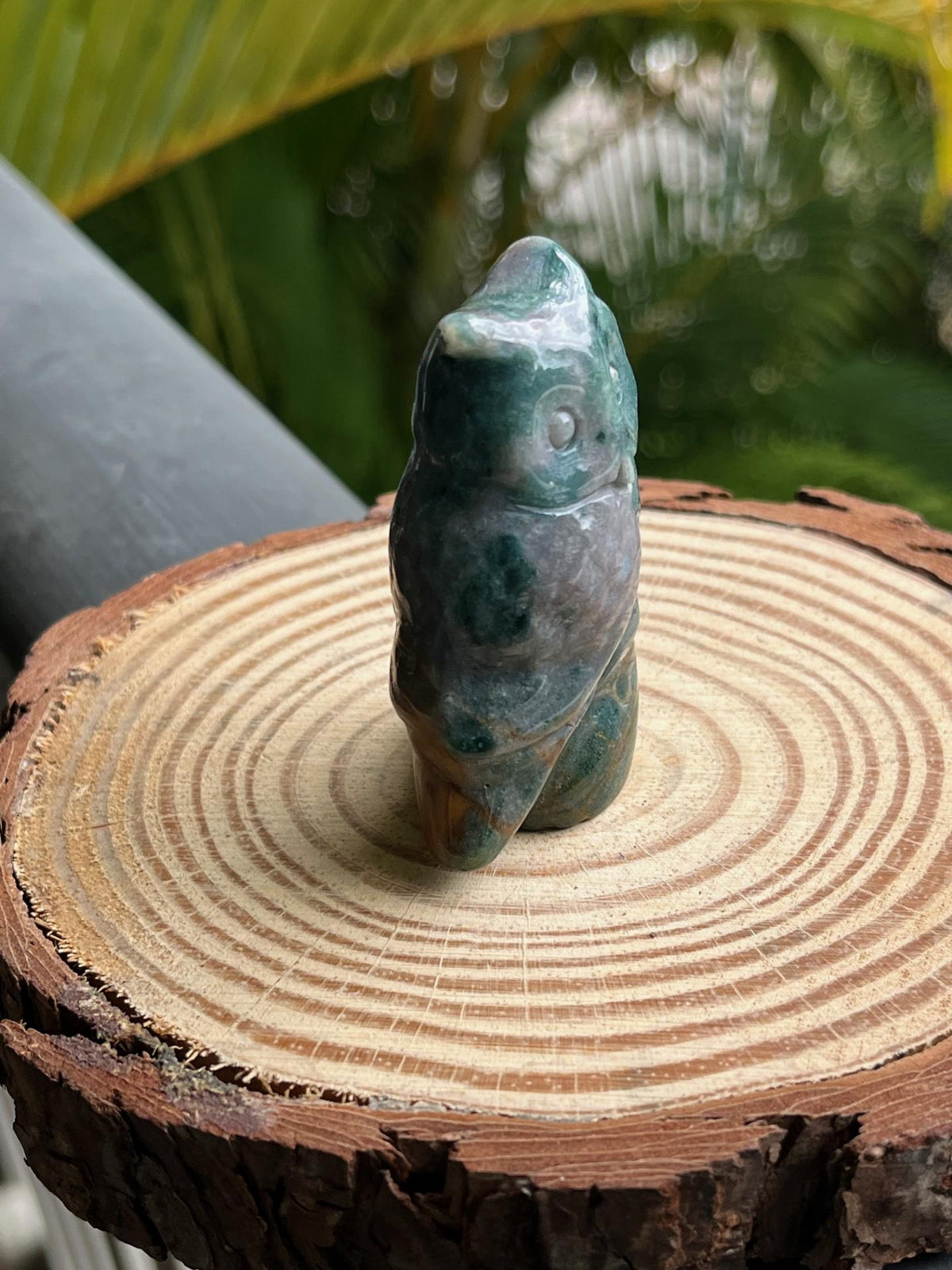 Ocean Jasper Owl Figurine – Joy, Wisdom & Hand-Carved Spirit Totem