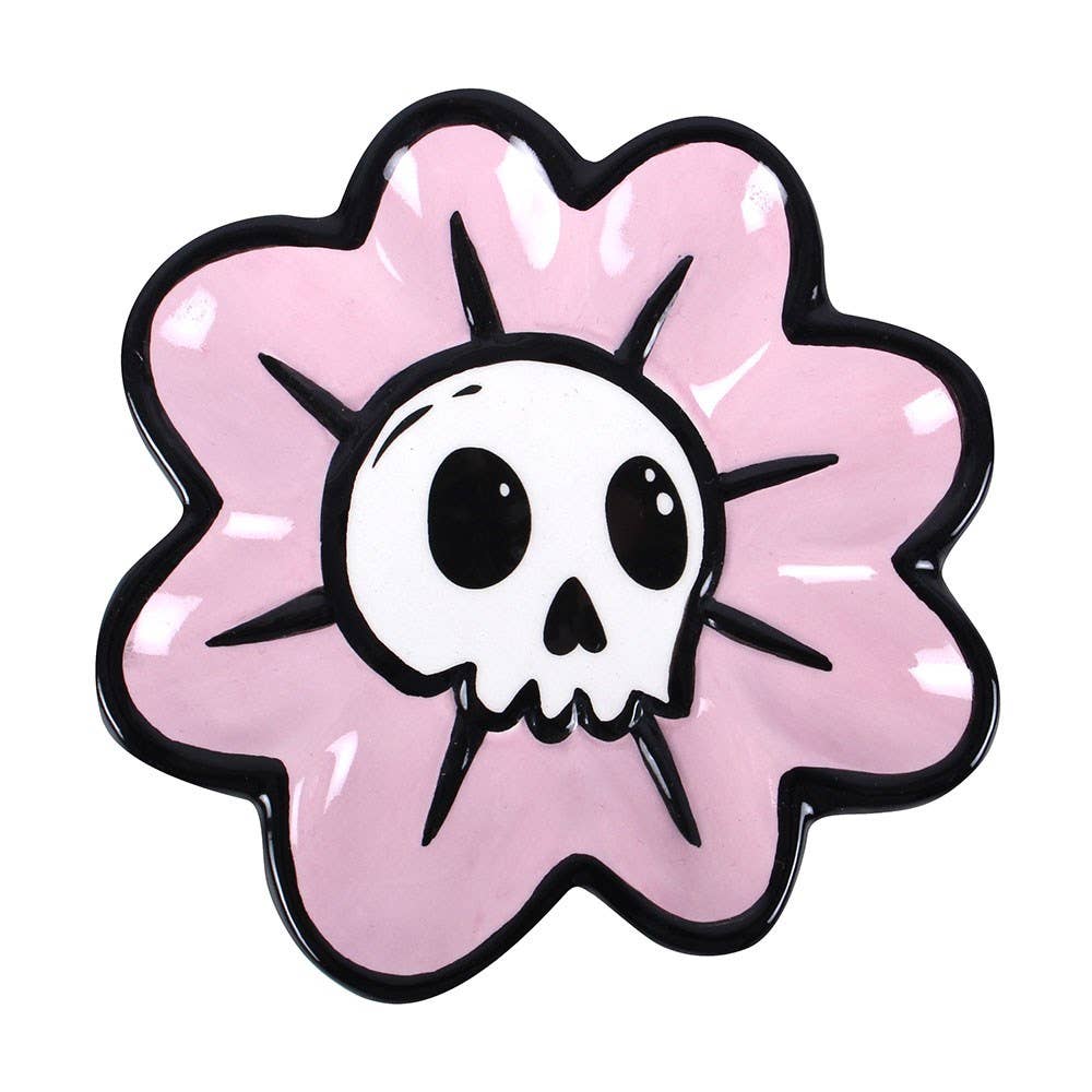 Black and Pink Goth Skull Trinket Dish