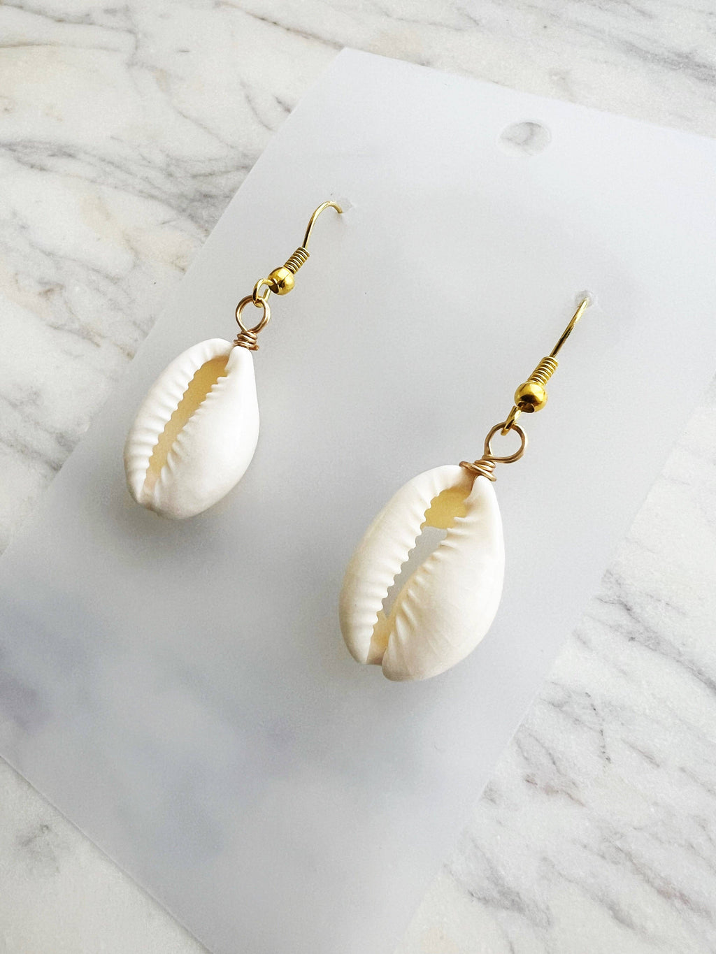 Natural Cowrie Shell Earrings