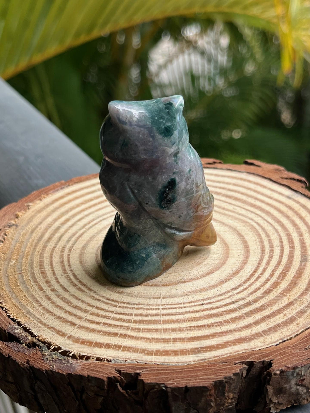 Ocean Jasper Owl Figurine – Joy, Wisdom & Hand-Carved Spirit Totem