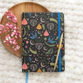 Cute Boho Witchy Midnight Bloom Print A5 Notebook