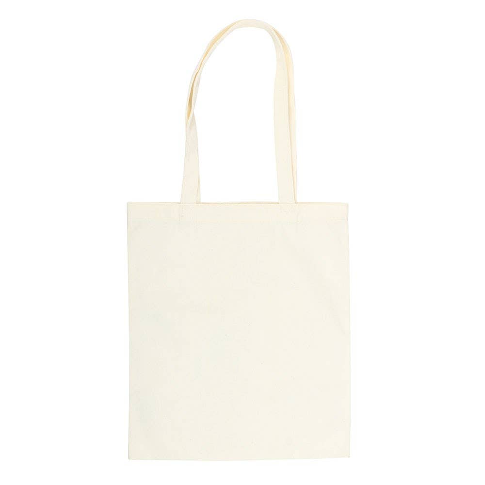 Cute Boho Cream Folk Print Polycotton Tote Bag
