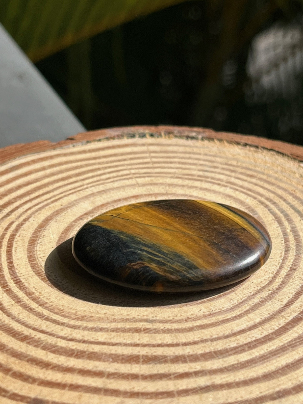 Tiger's Eye Worry Stone – Protection, Grounding & Clarity