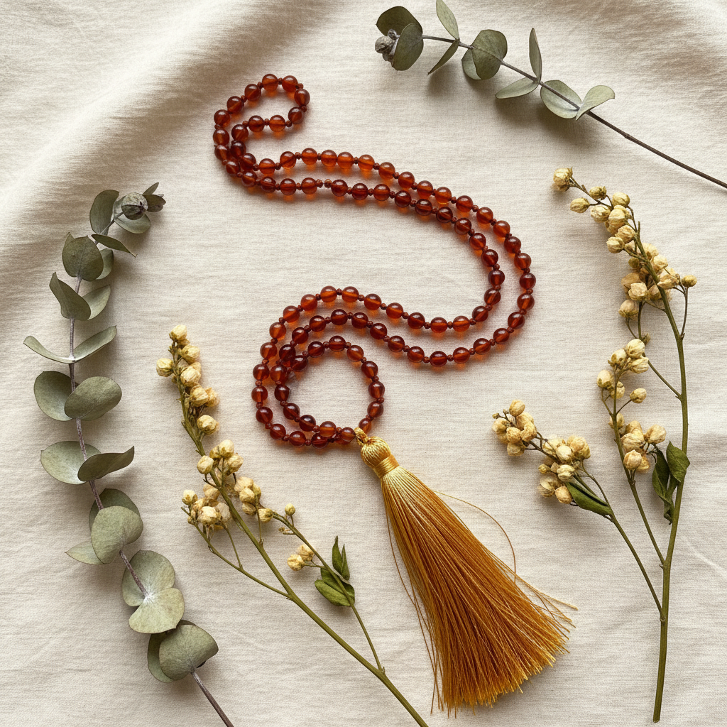 Carnelian Mala Beads – Lifestyle