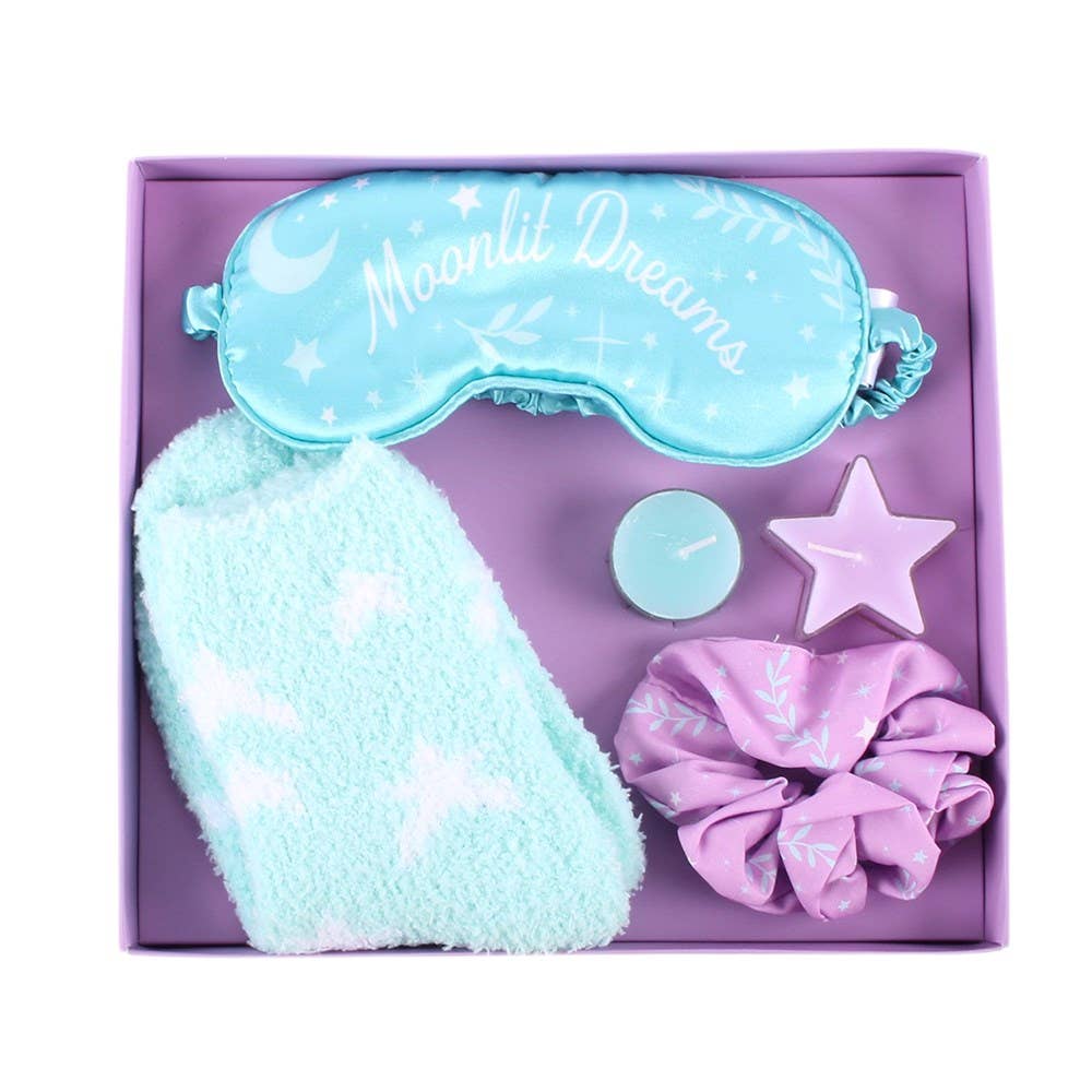 Ladies Self Care Pamper Gift Set- Eye Mask, Scrunchie, Socks, Candles