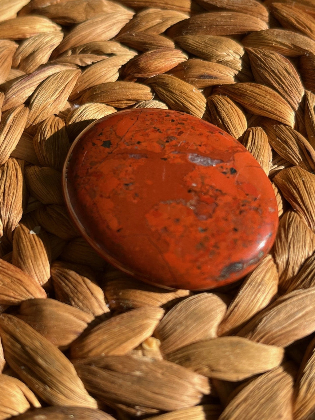 Red Jasper Worry Stone – Grounding, Root Chakra & Steady Strength