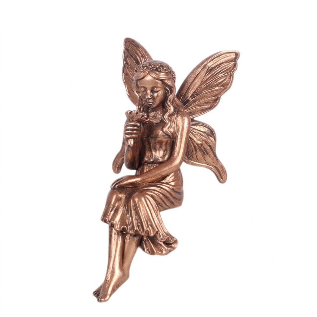 Single bronze fairy on a plain white background